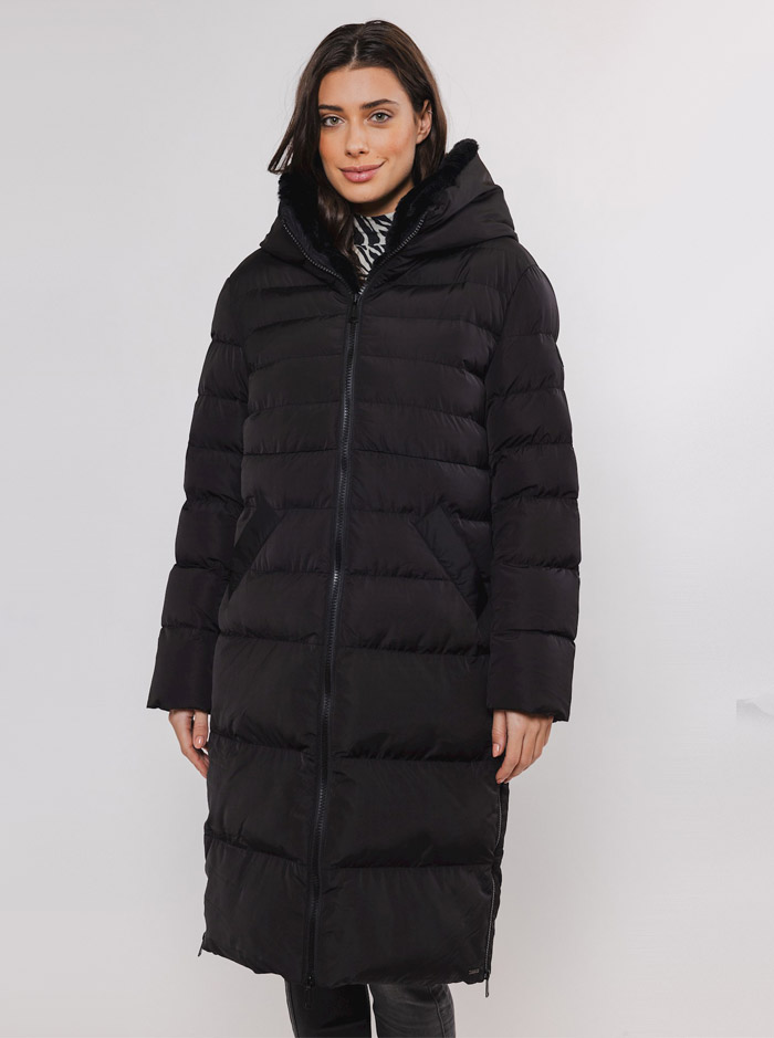 Keilafur Long Padded Coat - Black (Rino & Pelle)